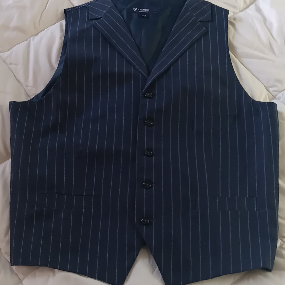 Charter Club Navy Pinstripe Men's Vest